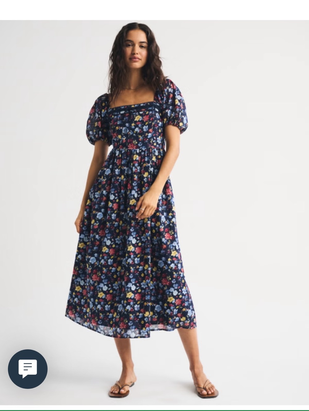 Abercrombie Emerson Puff Sleeve Midi Dress